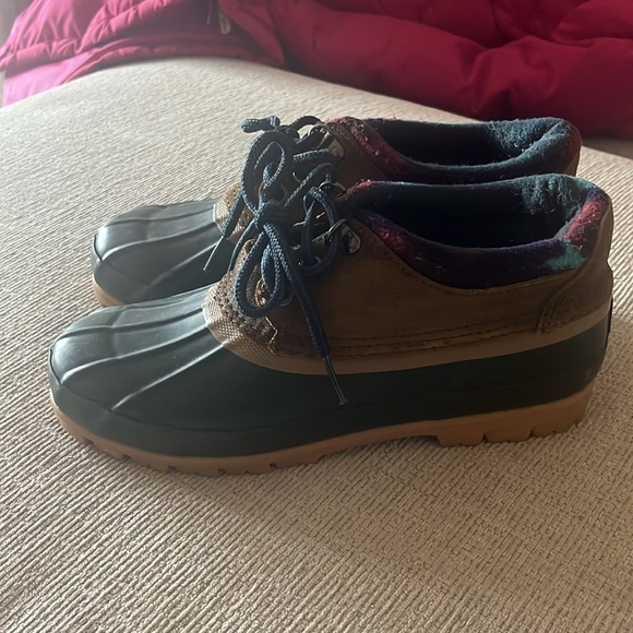 Vintage 2000s y2k Bay Area Traders Duck waterproof Shoes Rain Boots fleece lined - Picture 3 of 9